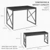 Modern Industrial Black Wood-Top Kitchen Dining Table Set with 2 Benches